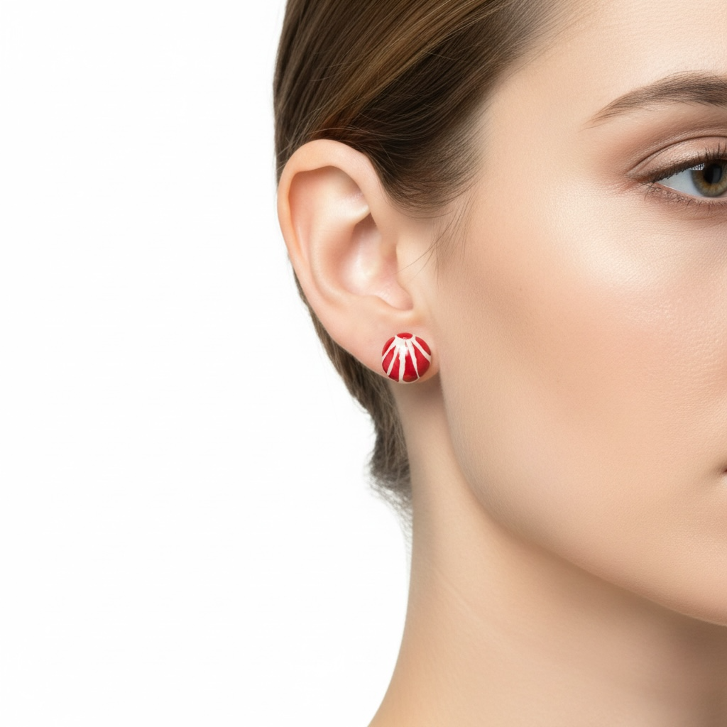 Red Talavera Button .925