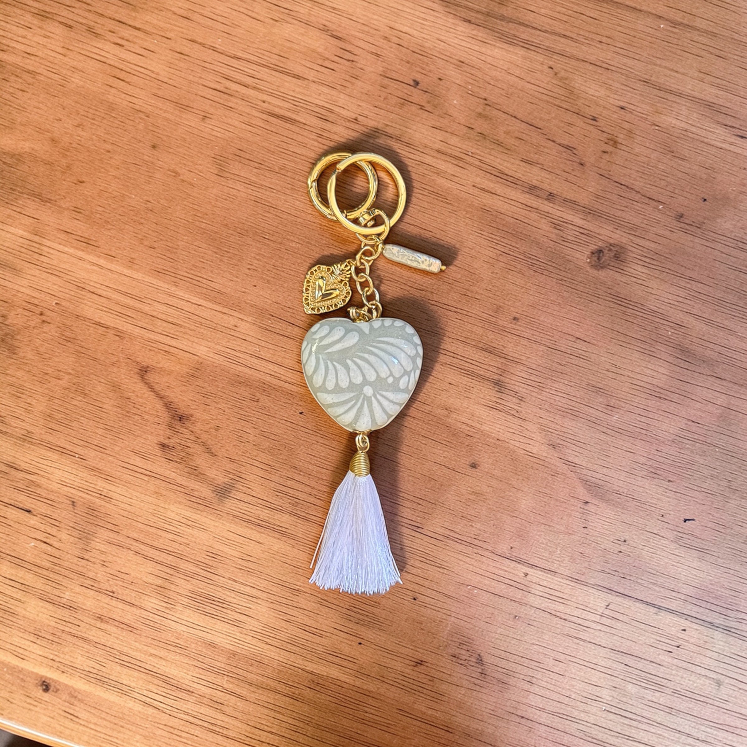 White Heart keychain