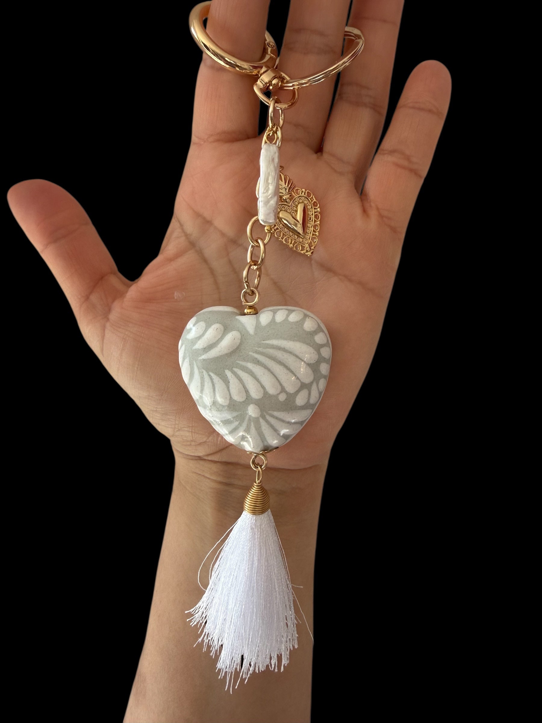 White Heart keychain