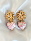 Pink heart+ Coral