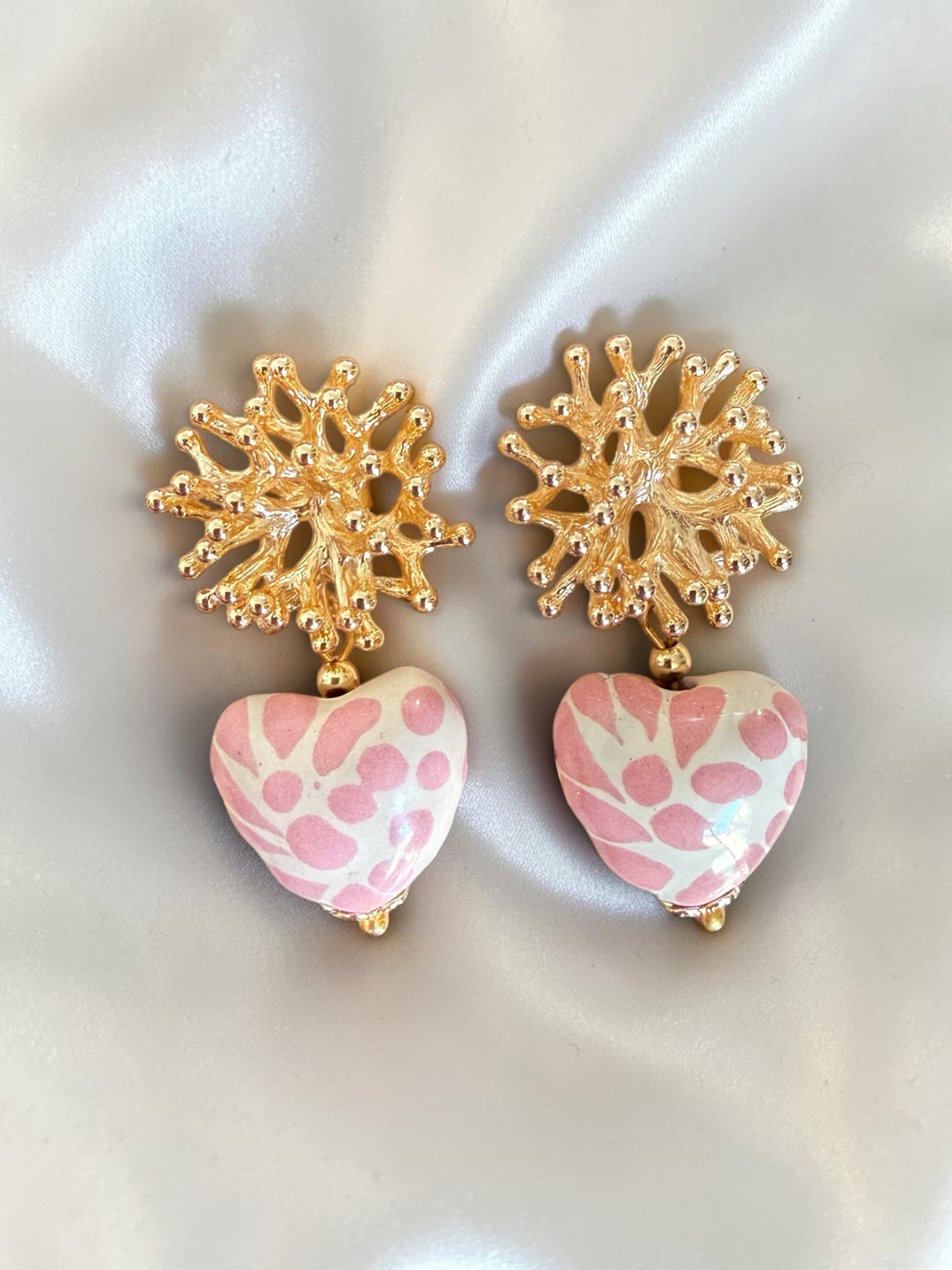 Pink heart+ Coral